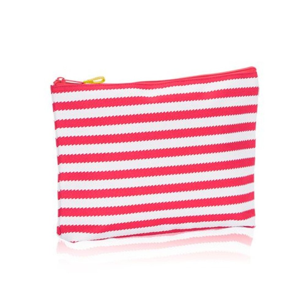 Red Striped Pouch Bag